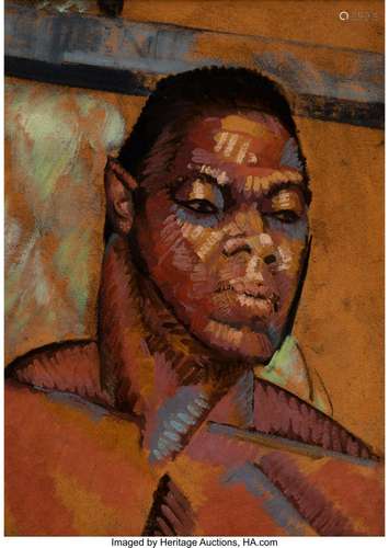 American School (20th Century) Modernist Portrait of a Man O...