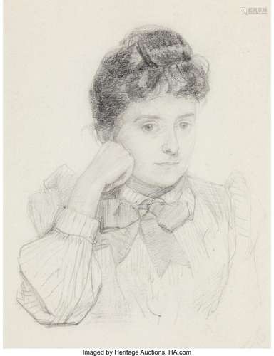 Anna Gildemeester (Dutch, 1867-1945) Self Portrait Pencil an...