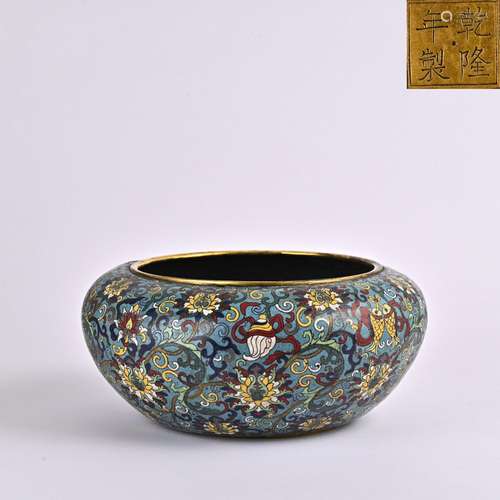 Cloisonne flower pattern jar