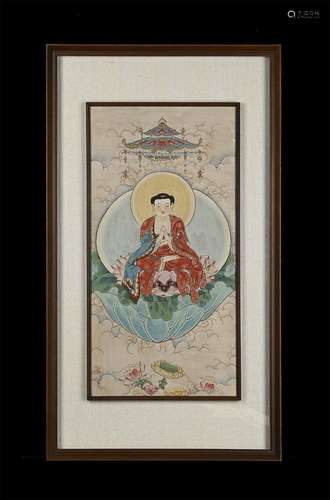 Zhang Daqian's Boutique (Picture of Buddha) Solid Wood Frame