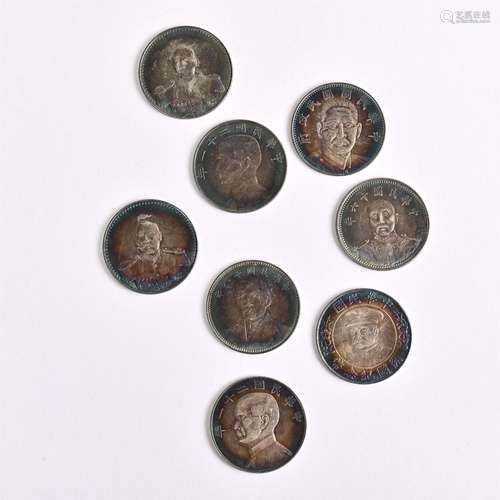 Eight coins in a group