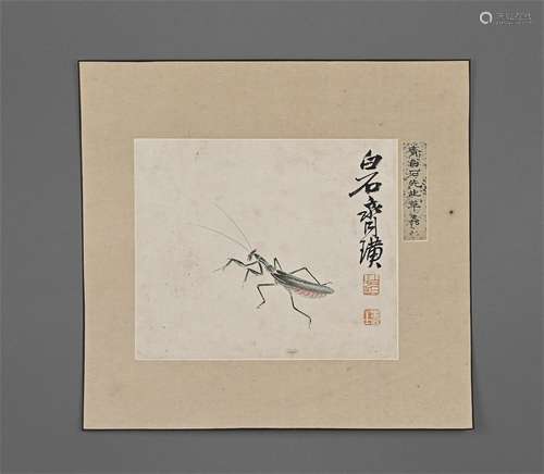 Qi Baishi's exquisite (grass and insect picture) lens