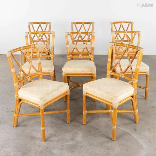 John MCGUIRE (1920-2013) '8 Bamboo chairs'. (D:50 x W:45 x H...