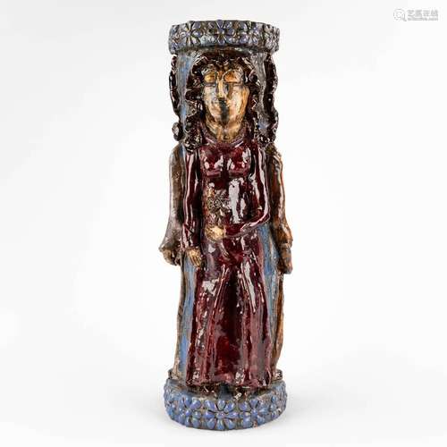 S. PIENS-ISENBORGHS (XX) 'Three Graces' glazed ceramics. (H:...