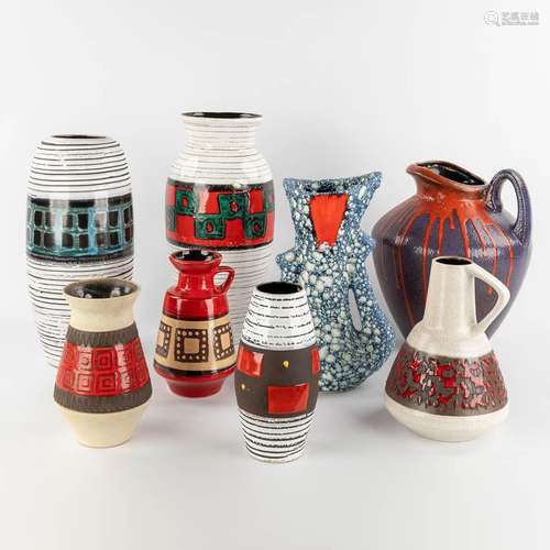 A collection of mid-century ceramics, West-Germany. Fat Lava...