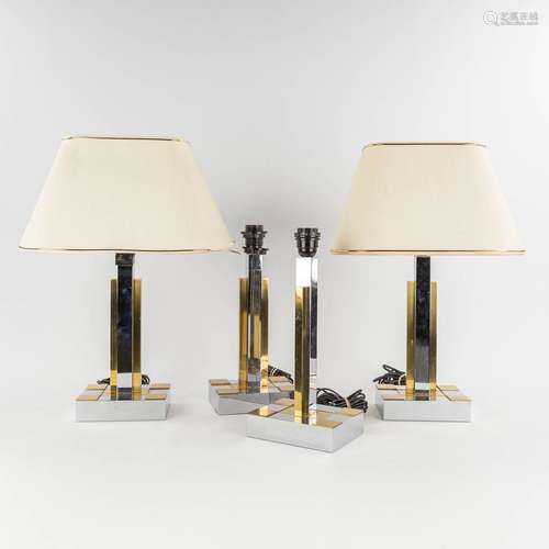 Belgo Chrome, a set of 4 identical table lamps. Circa 1980. ...