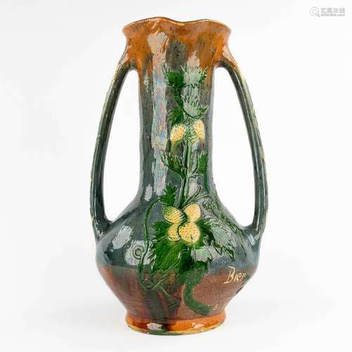 Léo MAES DECOCK (XIX-XX) 'Vase' Flemish earthenware in Art N...