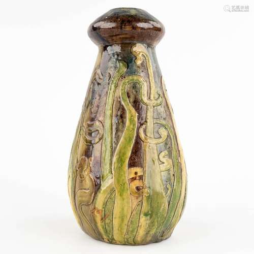 Léo MAES-VEREENOOGHE (XIX-XX) 'Vase' Flemish Earthenware in ...