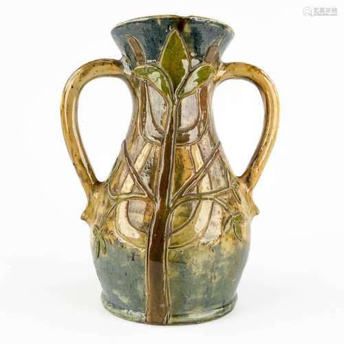 Léo MAES DECOCK (XIX-XX) 'Vase' Flemish Earthenware, Torhout...