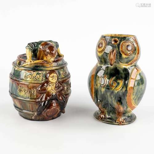 A Tobacco jar 'Vandevoorde', and a pitcher 'Den Uil' in the ...