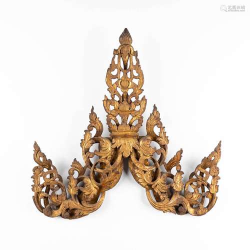 A decorative Oriental wood-sculpture, probably Bali. 19th C....