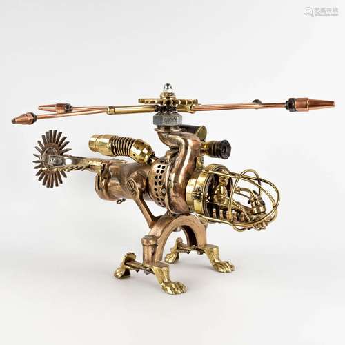 Dirk 'KEZANTI' DEWULF (1973) 'Helicopter' mixed media. (D:63...