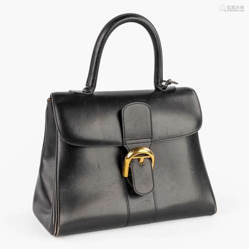 Delvaux, 'Brillant' PM a handbag, black leather with gold-pl...