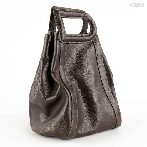 Delvaux Punch, een handtas gemaakt uit bruin leder. (W:30 x ...