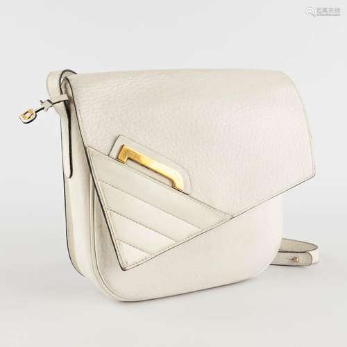 Delvaux, a cross body handbag, white leather. (W:22 x H:22 c...