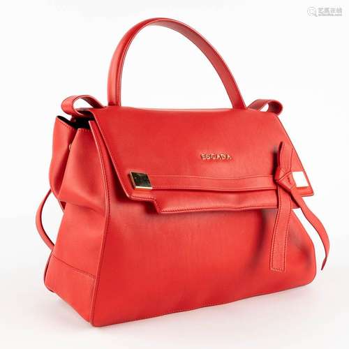 Escada, a handbag made of red leather. (W:33 x H:28 cm)