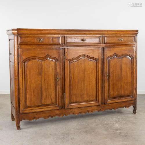 An antique dresser with 3 doors and 3 drawers. 18th C. (D:53...