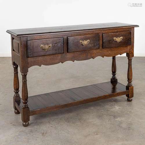 An English console table with 3 drawers. 20th C. (D:35 x W:1...