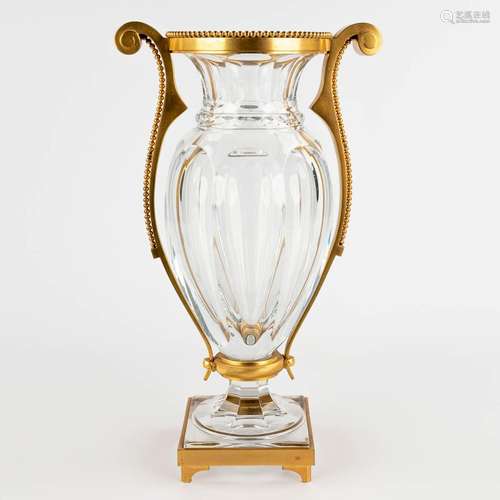 Baccarat, a large crystal vase mounted with gilt bronze. 20t...