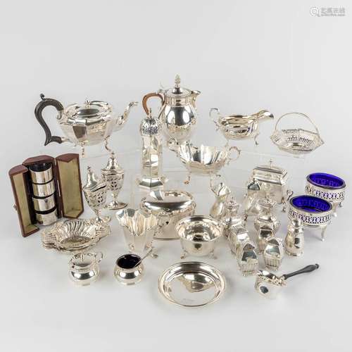 Large collection of silver items, Mostly England. 19th C. To...