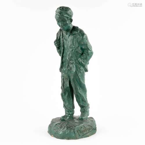 Henri VAN DEN BOSSCHE (XIX-XX) 'Gavroche' patinated terracot...