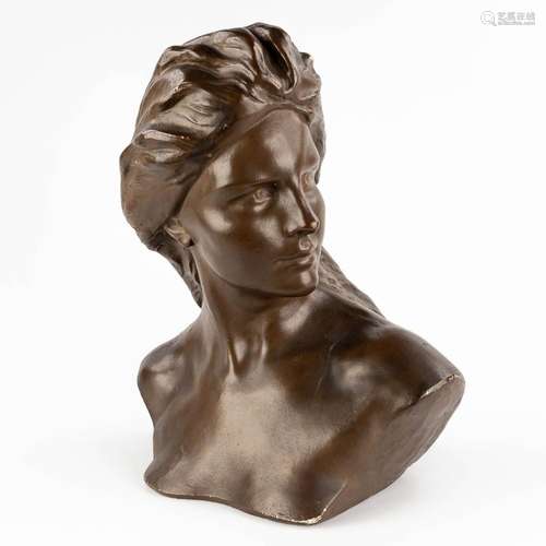 Jef LAMBEAUX (1852-1908)(attr.) 'Buste' patinated plaster. (...