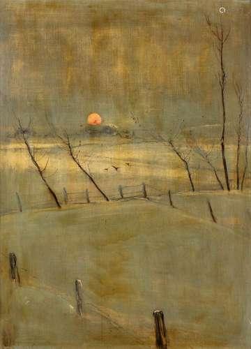 Paul HAGEMANS (1884-1959) 'Winter' oil on board. (W:87 x H:1...