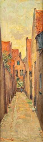 Pieter STOBBAERTS (1865-1948) 'Vette Vispoort, Brugge' oil o...