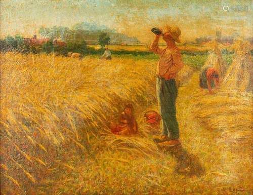 Jan-Baptist LESAFFRE (1864-1926) 'Farmer and family in the f...