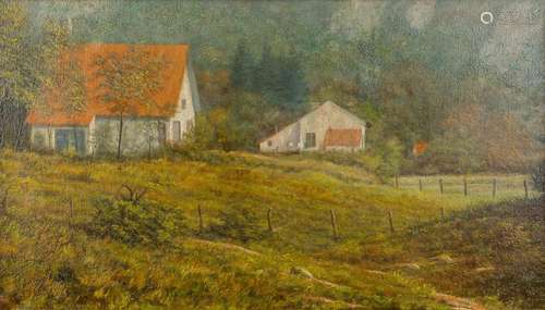 Prosper DE WIT (1862-1951) 'Landscape with a farmhouse' oil ...