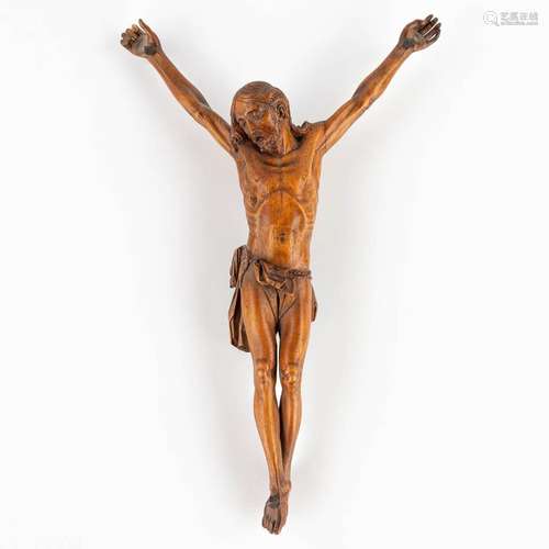 An antique wood-sculptured Corpus Christi. 20h C. (W:20 x H:...