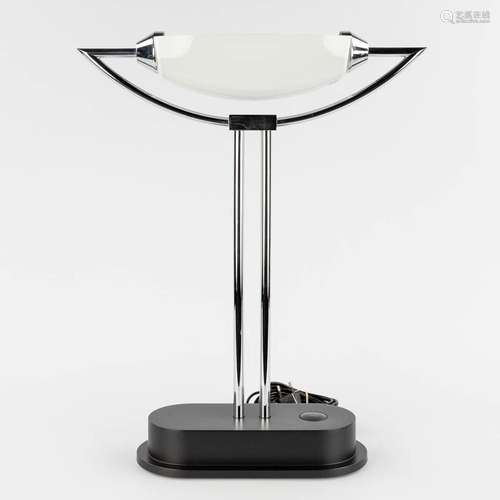 Putzler, Germany, a table lamp. Metal and glass. Late 20th C...