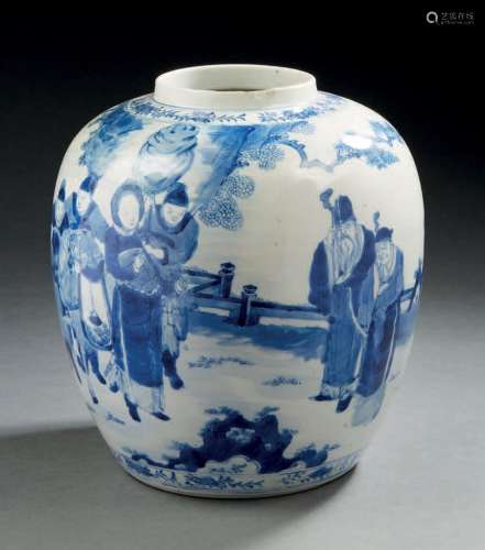 CHINE vers 1880  Pot à gingembre en porcelaine blanche à déc...