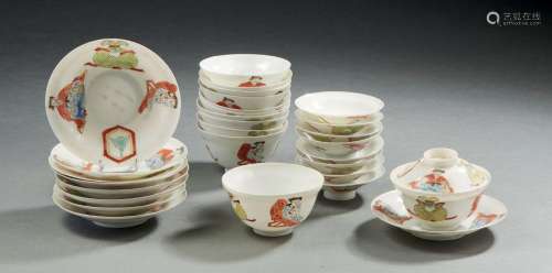JAPON, vers 1900-1920  Service à thé en porcelaine dite « co...