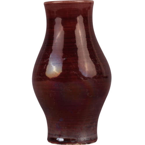 清.中期紫金釉橄榄瓶