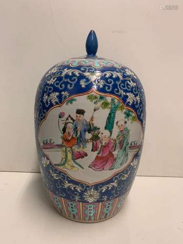 CHINE POT-A-GINGEMBRE couvert en porcelaine de la Famille Ro...