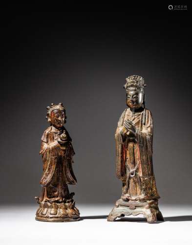 <br />
Two bronze figures of Daoist immortals, Ming dynasty ...