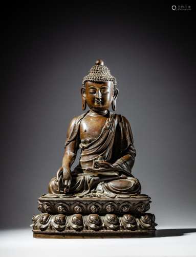 <br />
A large bronze figure of Bhaishajyaguru Buddha, Ming ...