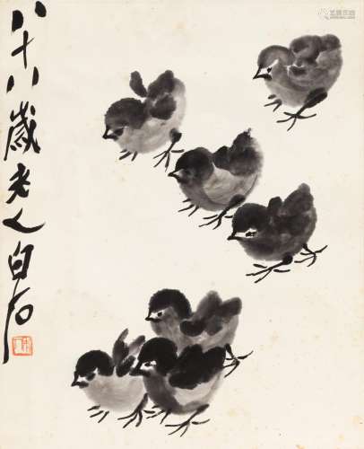 <br />
Qi Baishi (1864-1957), Chicks | 齊白石 (1864-1957)  鶵...