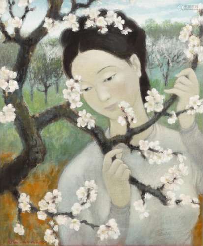 <br />
Vu Cao Dam (1908-2000), Lady with cherry blossom | 武...