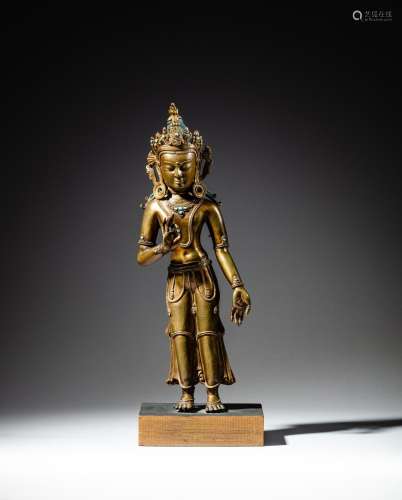 <br />
A copper alloy figure of a Bodhisattva, Qing dynasty,...