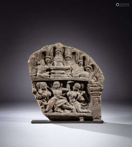 <br />
A limestone Shaivite stele, India, Uttar Pradesh, cir...