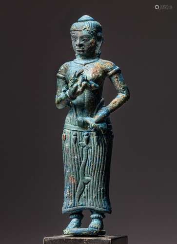 <br />
A bronze figure of Devi, Cambodia or Thailand, Angkor...