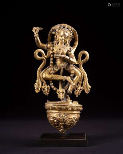 <br />
A gilt-copper alloy figure of Vajravahari, Densatil m...