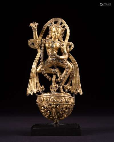 <br />
A gilt-copper alloy figure of Vajravahari, Densatil m...