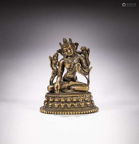 <br />
A copper alloy figure of White Tara, Tibet, ca. 17th ...