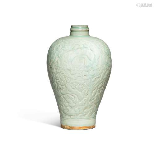 <br />
A carved Qingbai 'floral' vase, meiping, Song - Yuan ...