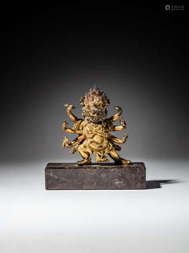 <br />
A gilt-bronze figure of Hayagriva, Qing dynasty, 18th...