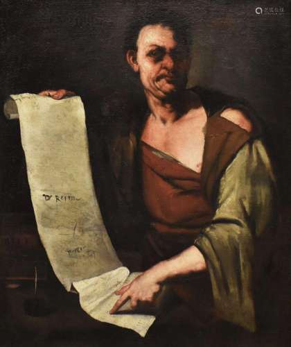 Luca Giordano Napoli 1634/1705 \"Euripide\" olio s...
