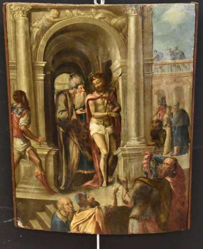 dipinto su tavola\"Processo a Gesù con Ponzio    painti...